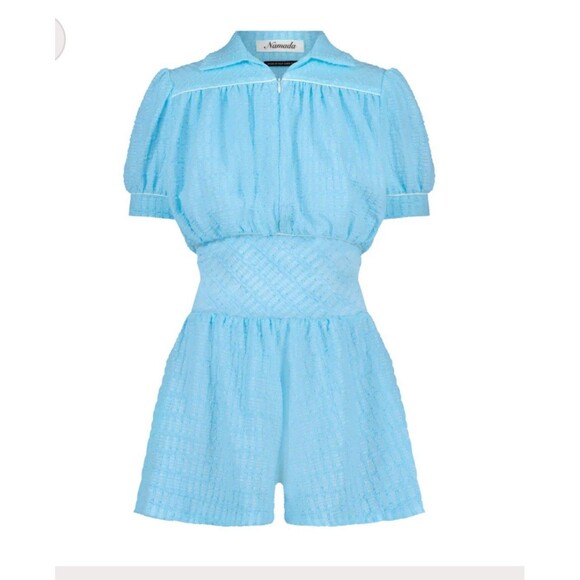 NAMADA The Gigi Playsuit Sz S Golf Doll Baby Blue Shorts / Dress $320 Retail - Picture 1 of 15
